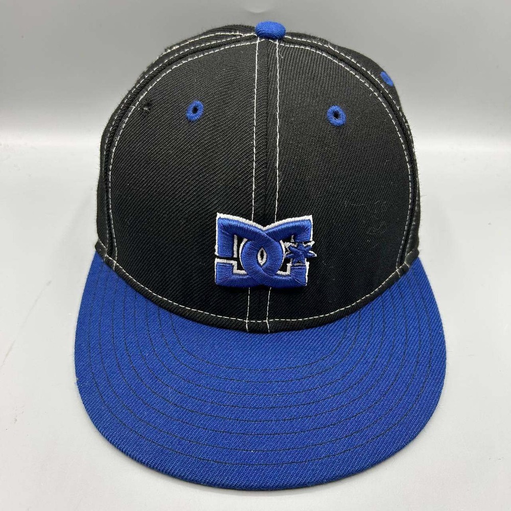 DC Shoes Hat Men 7 3/8 Black Blue 59Fifty New Era Fitted Cap Wool